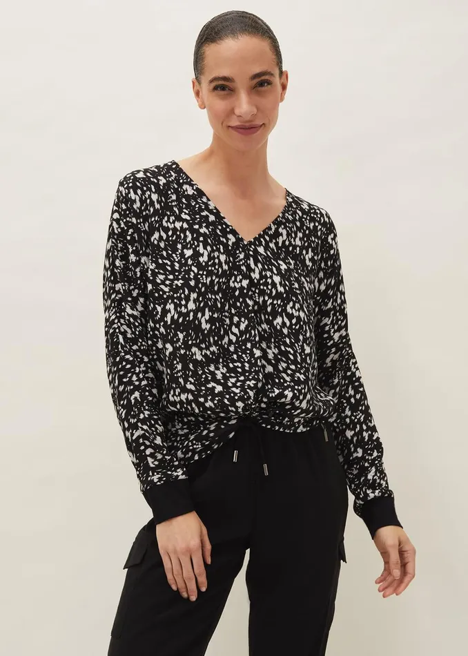 Women Phase Eight Knitwear Oakleigh Twist Front Blouse Blackivory