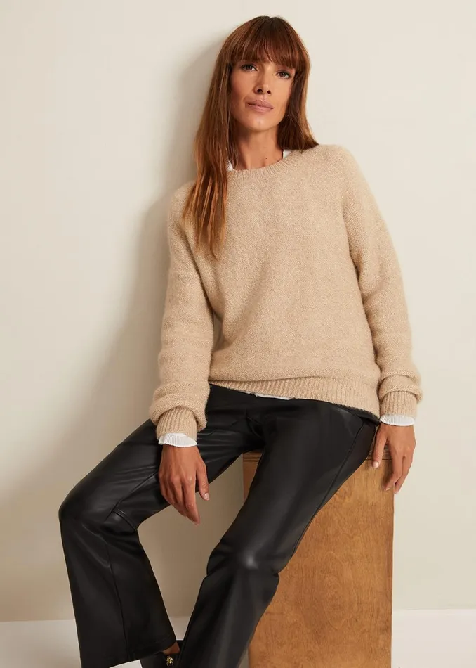Women Phase Eight Knitwear Oakley Sequin Mohair Jumper Neutral