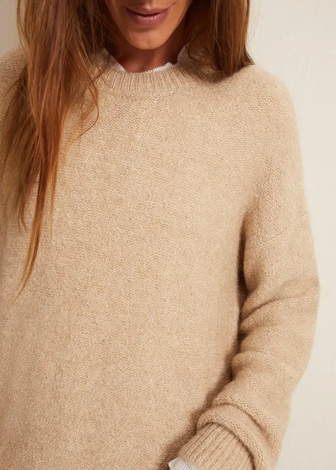 Women Phase Eight Knitwear Oakley Sequin Mohair Jumper Neutral