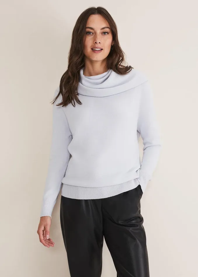 Women Phase Eight Knitwear Rylee Roll Neck Knit Ice Blue