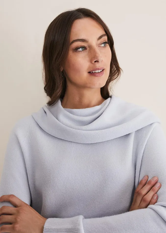 Women Phase Eight Knitwear Rylee Roll Neck Knit Ice Blue