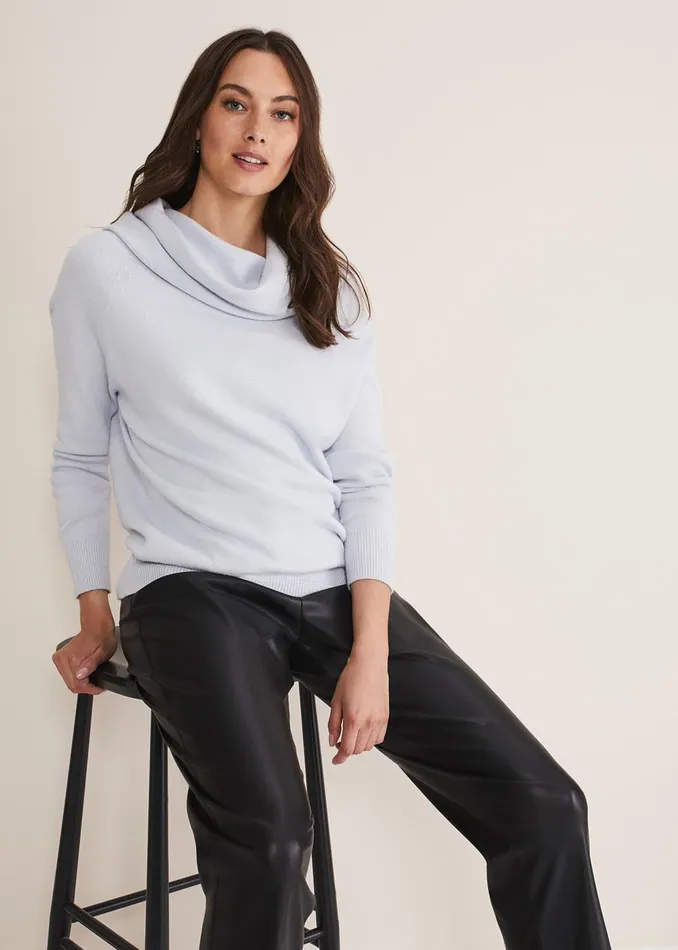 Women Phase Eight Knitwear Rylee Roll Neck Knit Ice Blue