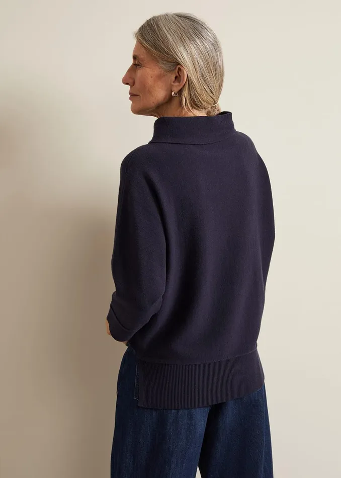 Women Phase Eight Knitwear Salima Funnel Neck Jumper Navy