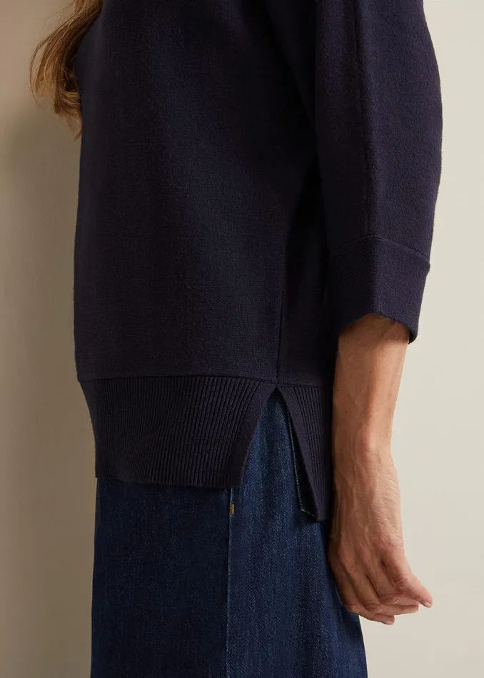 Women Phase Eight Knitwear Salima Funnel Neck Jumper Navy