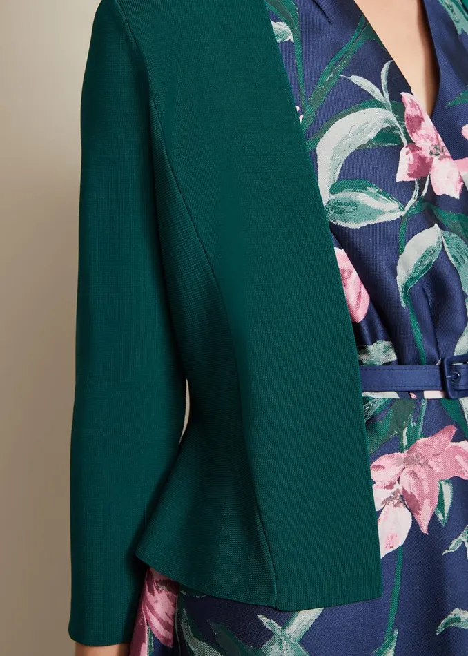 Women Phase Eight Knitwear Salma Flare Hem Knitted Jacket Green