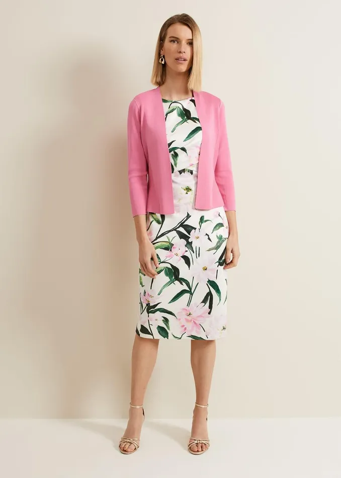 Women Phase Eight Knitwear Salma Flared Hem Jacket Pink
