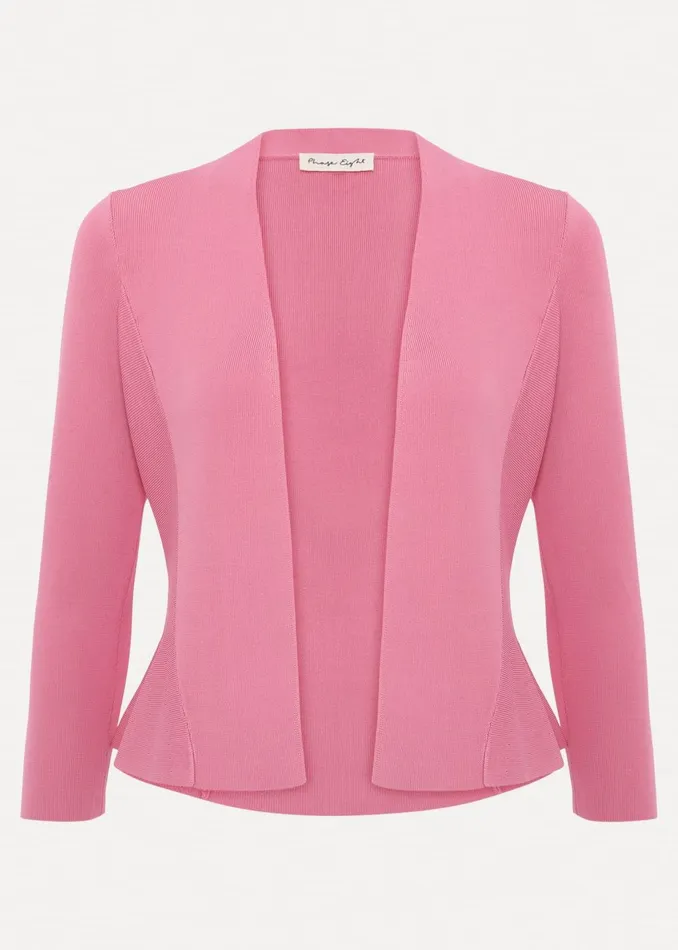 Women Phase Eight Knitwear Salma Flared Hem Jacket Pink