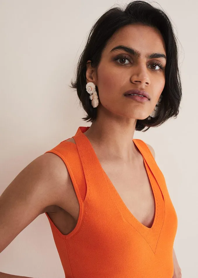 Women Phase Eight Knitwear Scarlett Knitted Top Orange