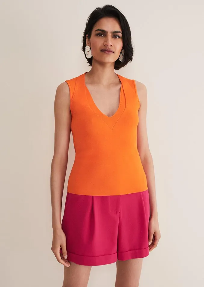 Women Phase Eight Knitwear Scarlett Knitted Top Orange