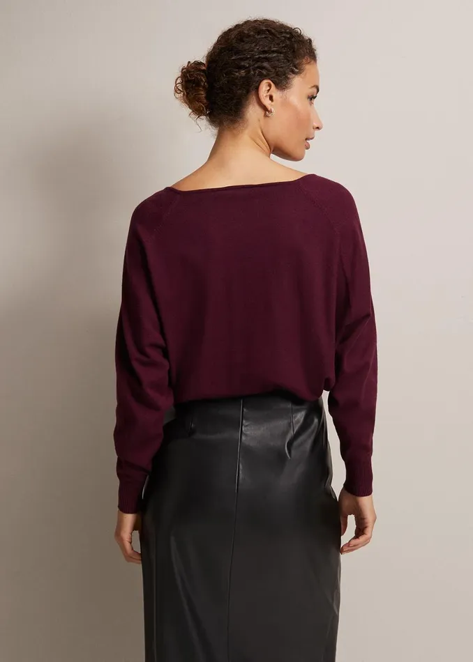 Women Phase Eight Knitwear Senita Fine Knit Jumper Wine