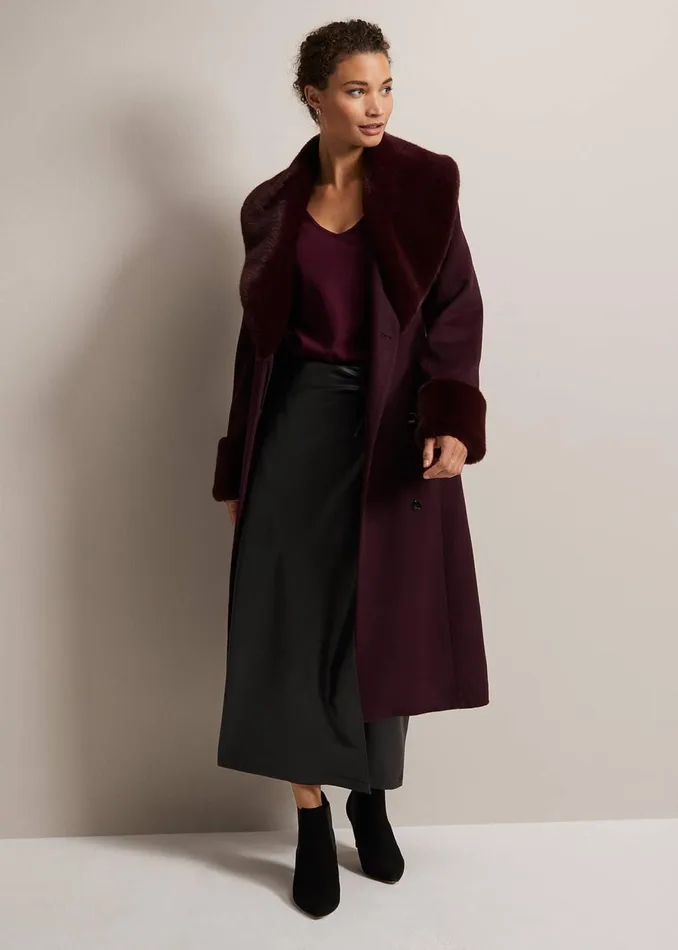 Women Phase Eight Knitwear Senita Fine Knit Jumper Wine