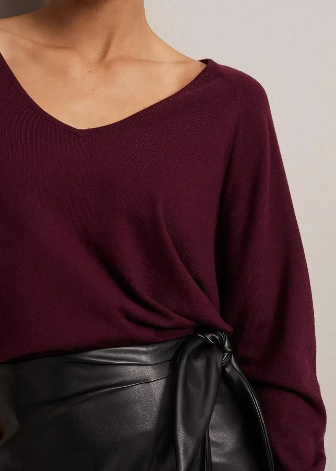Women Phase Eight Knitwear Senita Fine Knit Jumper Wine
