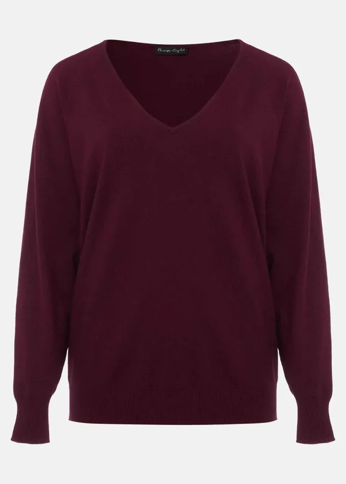 Women Phase Eight Knitwear Senita Fine Knit Jumper Wine
