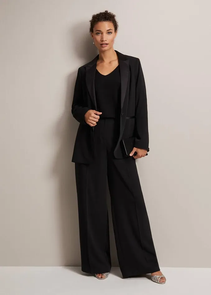 Women Phase Eight Knitwear Senita Fine Knit VNeck Jumper Black