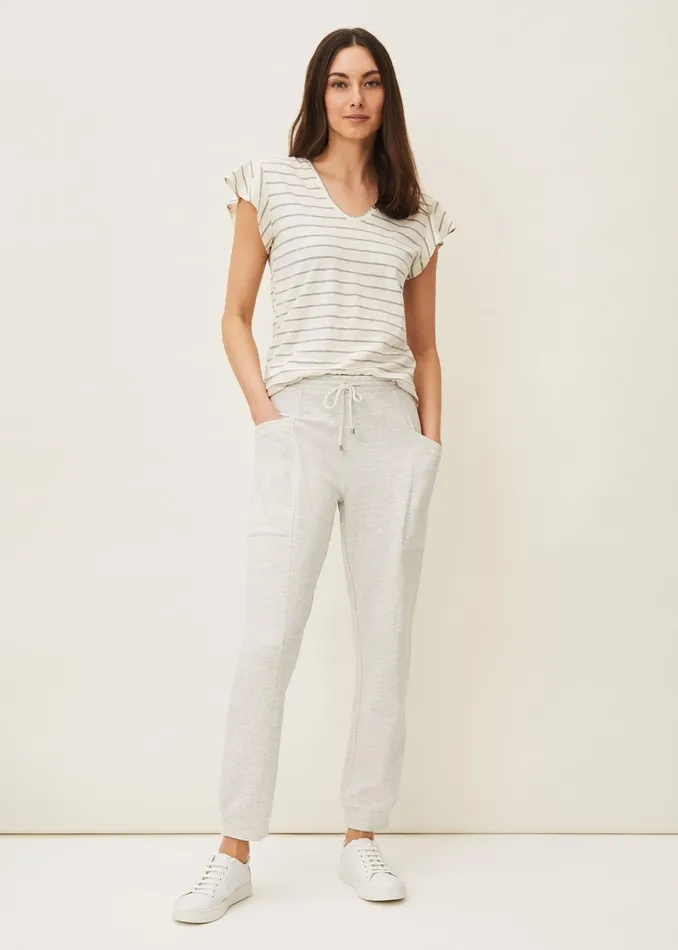 Women Phase Eight Knitwear Sido Stripe Frill Sleeve Top Ivory