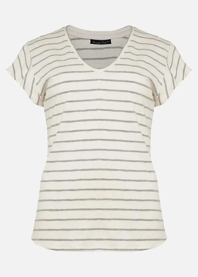 Women Phase Eight Knitwear Sido Stripe Frill Sleeve Top Ivory