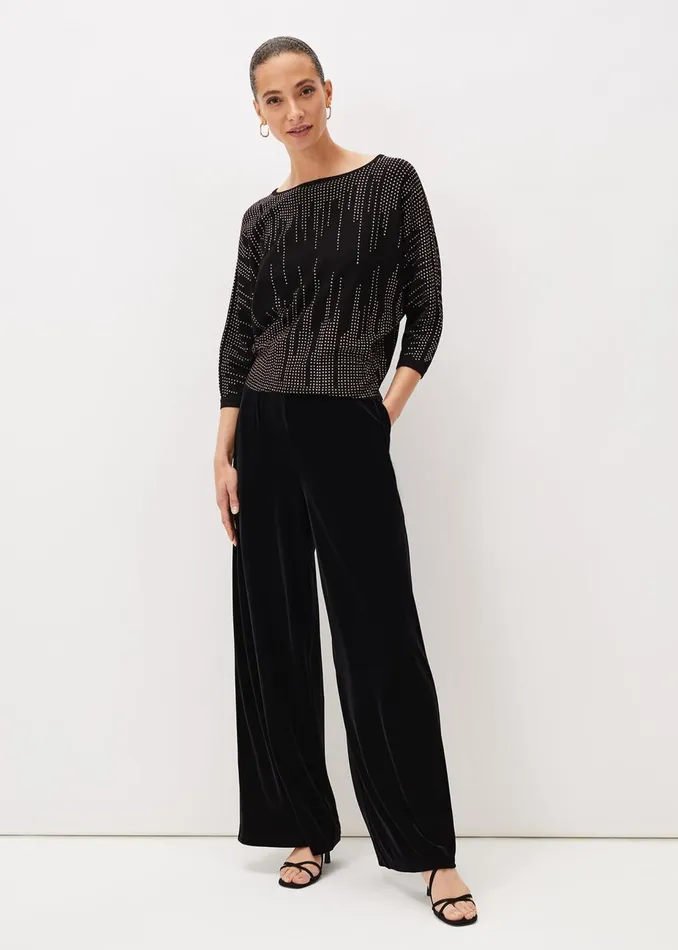Women Phase Eight Knitwear Sophian Embellished Fine Knit Jumper Rose Gold