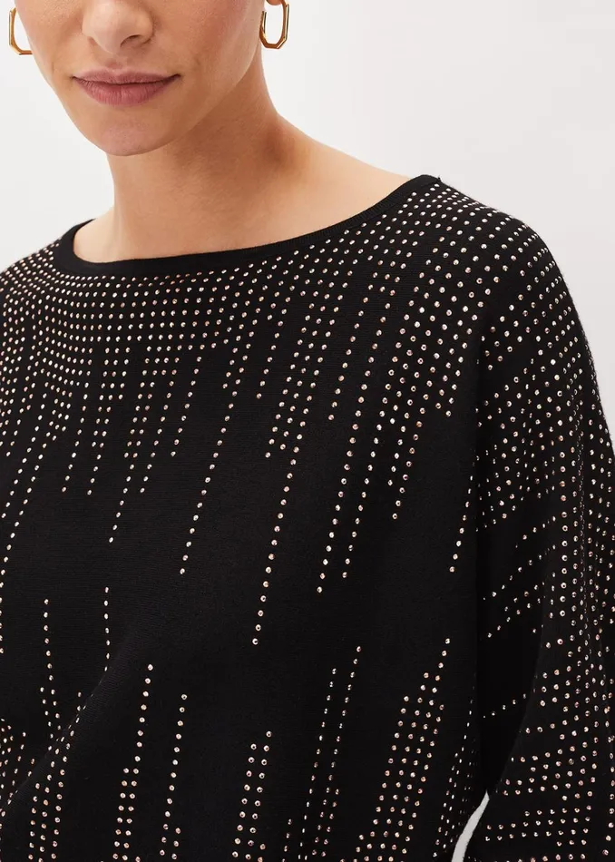 Women Phase Eight Knitwear Sophian Embellished Fine Knit Jumper Rose Gold