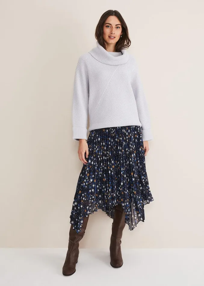 Women Phase Eight Knitwear Suri Cowl Neck Knit Jumper Ice Blue
