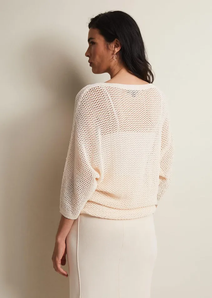 Women Phase Eight Knitwear Tanah Textured Tape Knit Neutral
