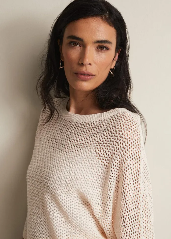 Women Phase Eight Knitwear Tanah Textured Tape Knit Neutral