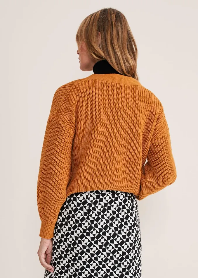 Women Phase Eight Knitwear Vika Short Chunky Cardigan Amber