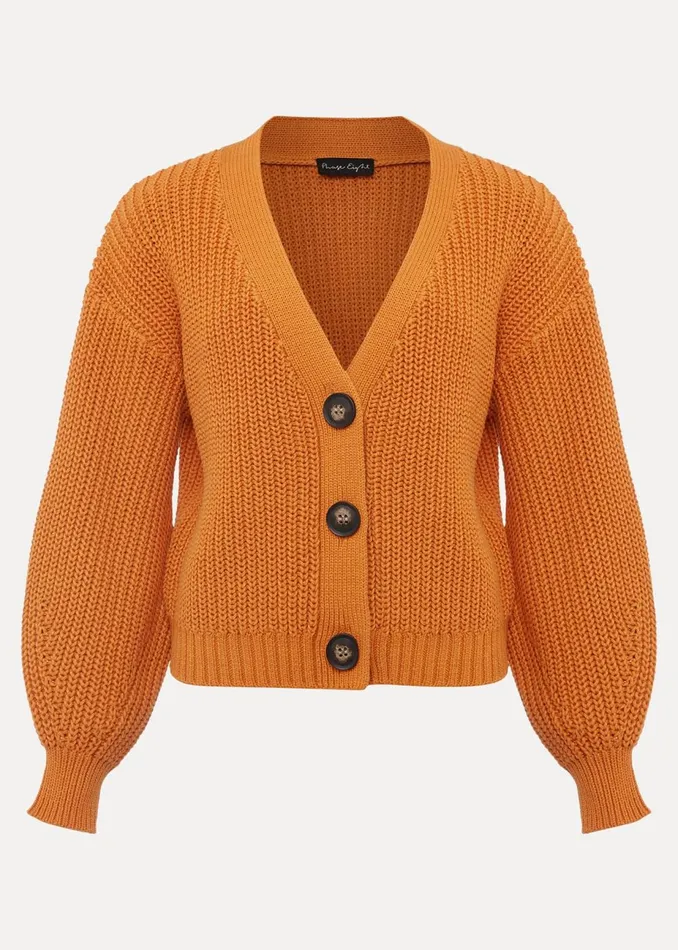 Women Phase Eight Knitwear Vika Short Chunky Cardigan Amber