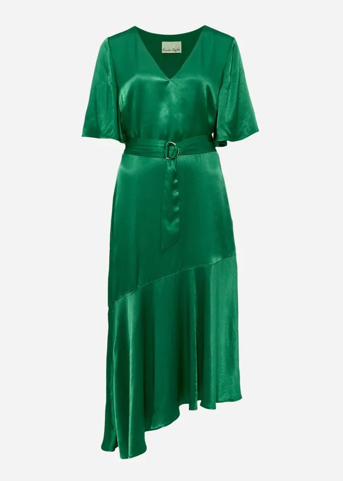 Women Phase Eight Knitwear Vivola Satin Dress Emerald