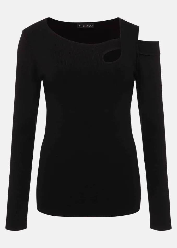 Women Phase Eight Knitwear Wren Black Cut Out Knitted Top Black