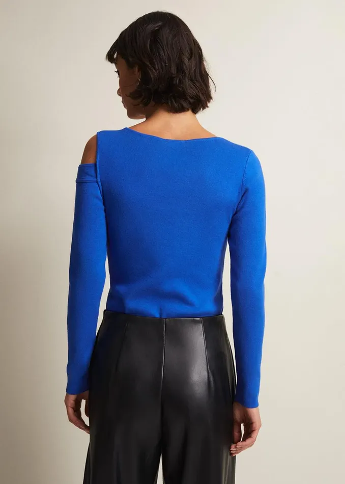 Women Phase Eight Knitwear Wren Blue Cut Out Knitted Top Blue