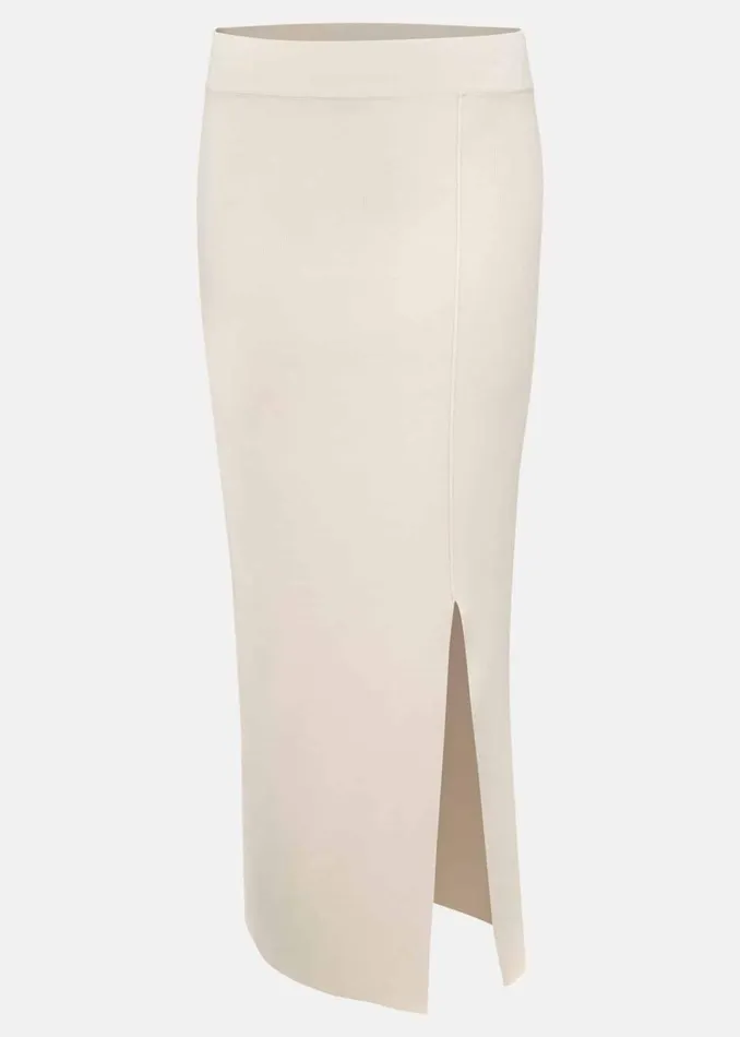 Women Phase Eight Knitwear Zaria Knitted Midi Skirt Neutral