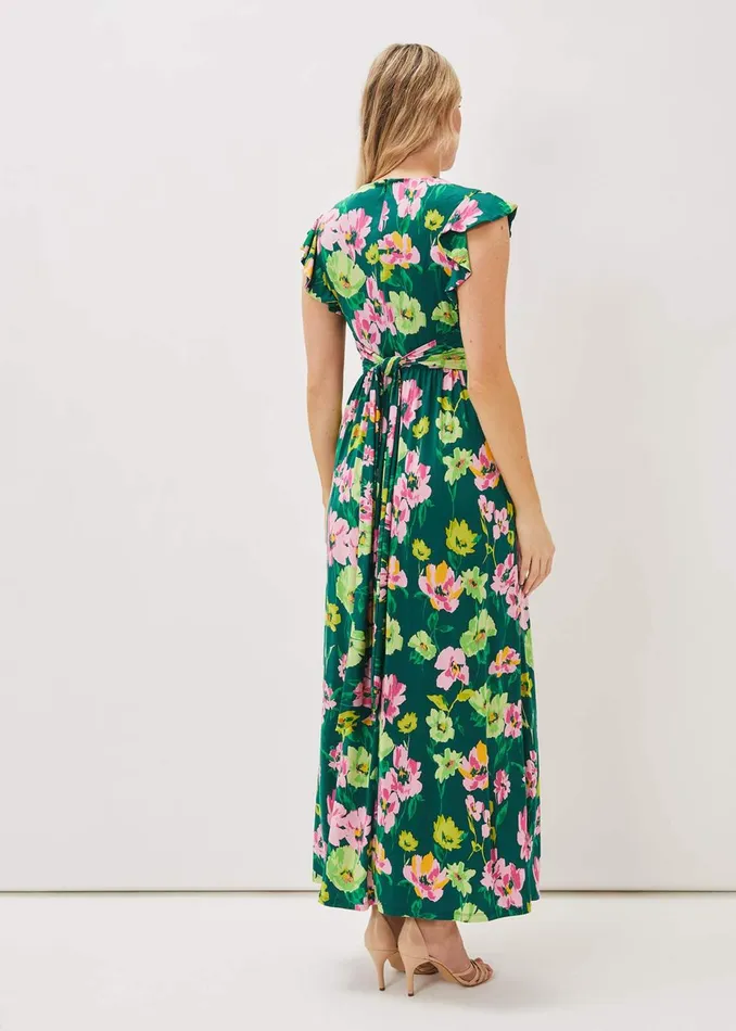 Women Phase Eight Maxi Dresses Effie Floral Jersey Maxi Dress Tealmulti