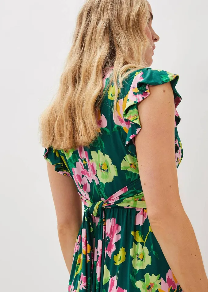Women Phase Eight Maxi Dresses Effie Floral Jersey Maxi Dress Tealmulti