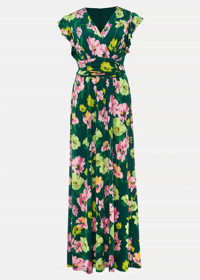 Women Phase Eight Maxi Dresses Effie Floral Jersey Maxi Dress Tealmulti