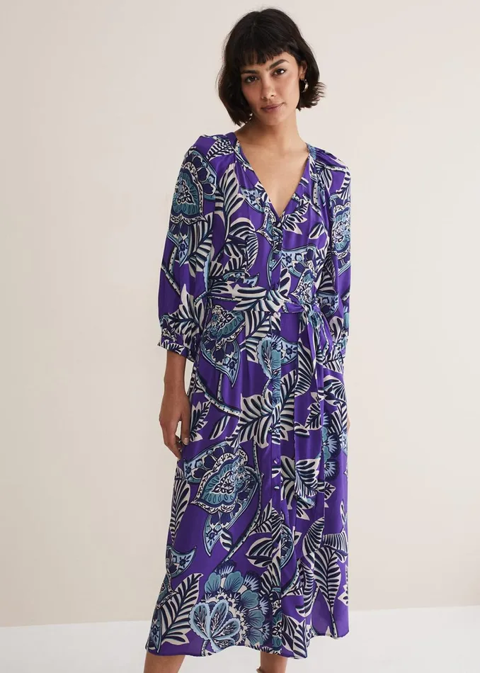 Women Phase Eight Maxi Dresses Erin Paisley Midi Dress Purple