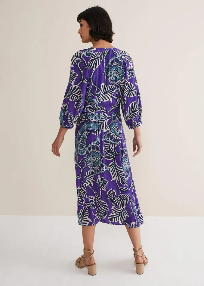 Women Phase Eight Maxi Dresses Erin Paisley Midi Dress Purple