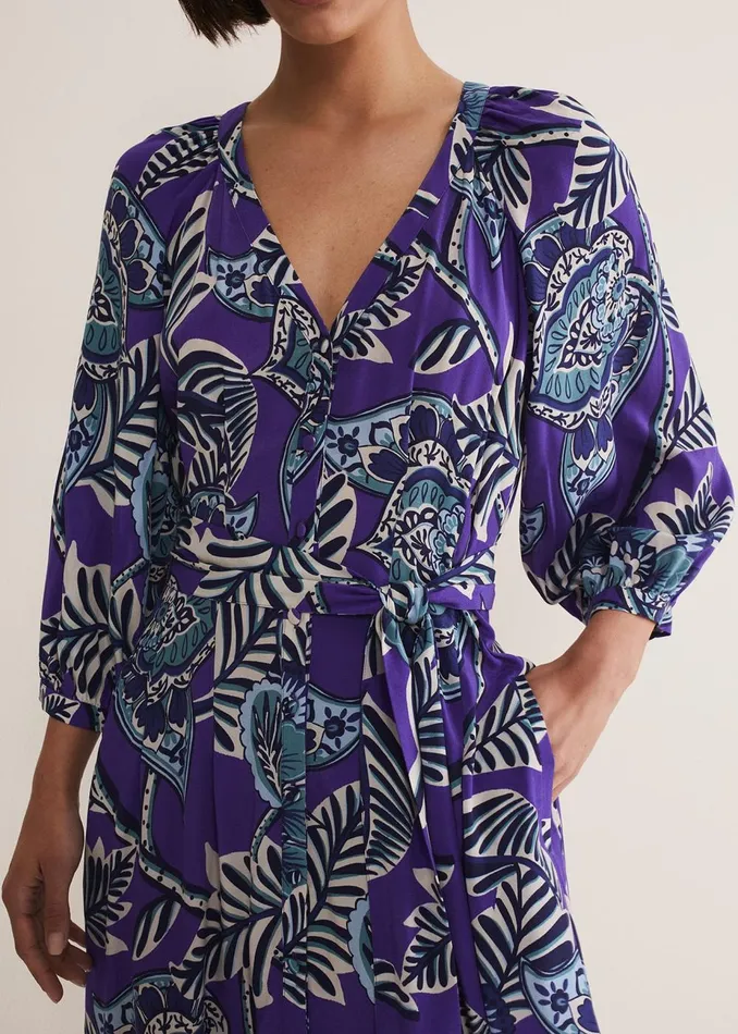 Women Phase Eight Maxi Dresses Erin Paisley Midi Dress Purple