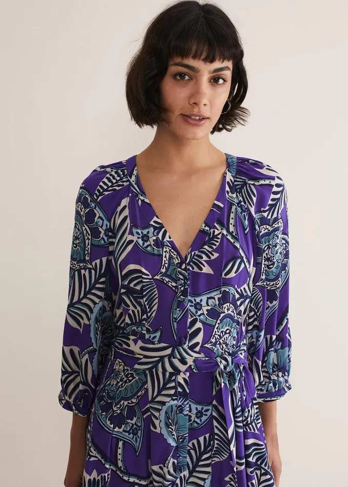 Women Phase Eight Maxi Dresses Erin Paisley Midi Dress Purple