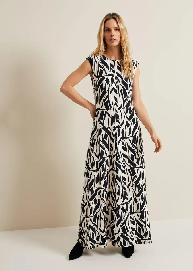 Women Phase Eight Maxi Dresses Kristy Geo Maxi Dress Black Multi