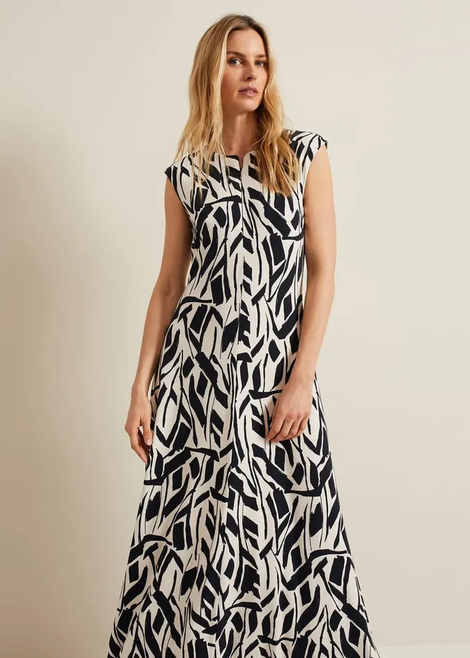 Women Phase Eight Maxi Dresses Kristy Geo Maxi Dress Black Multi