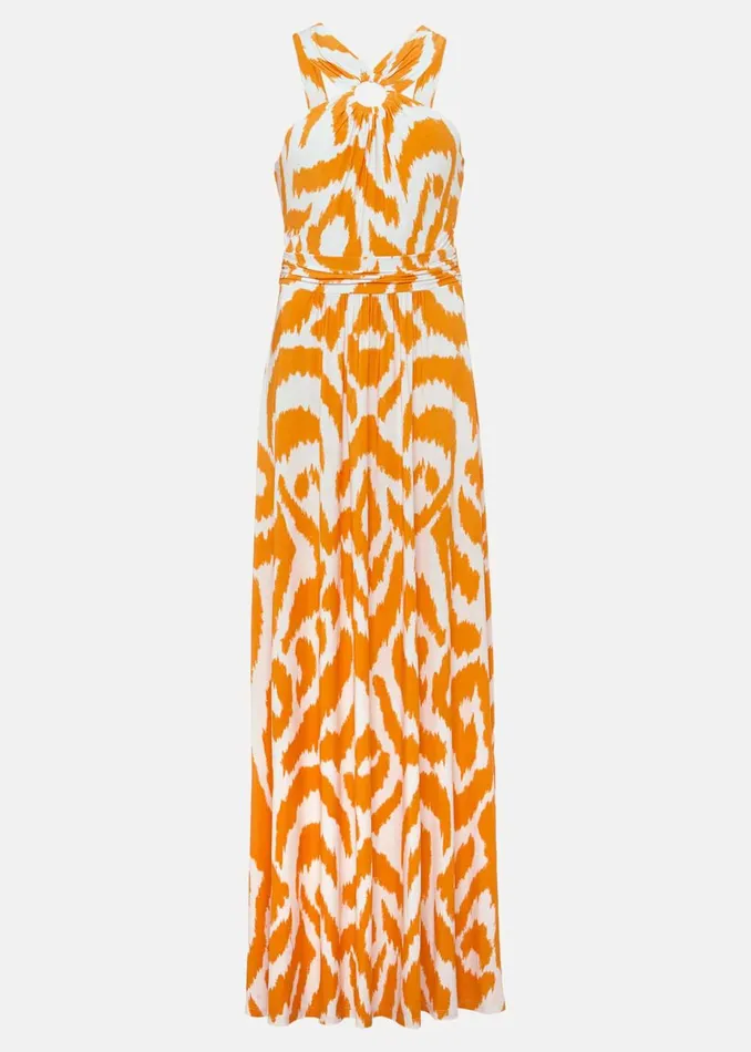 Women Phase Eight Maxi Dresses Maude Printed Jersey Maxi Dress Orangecream