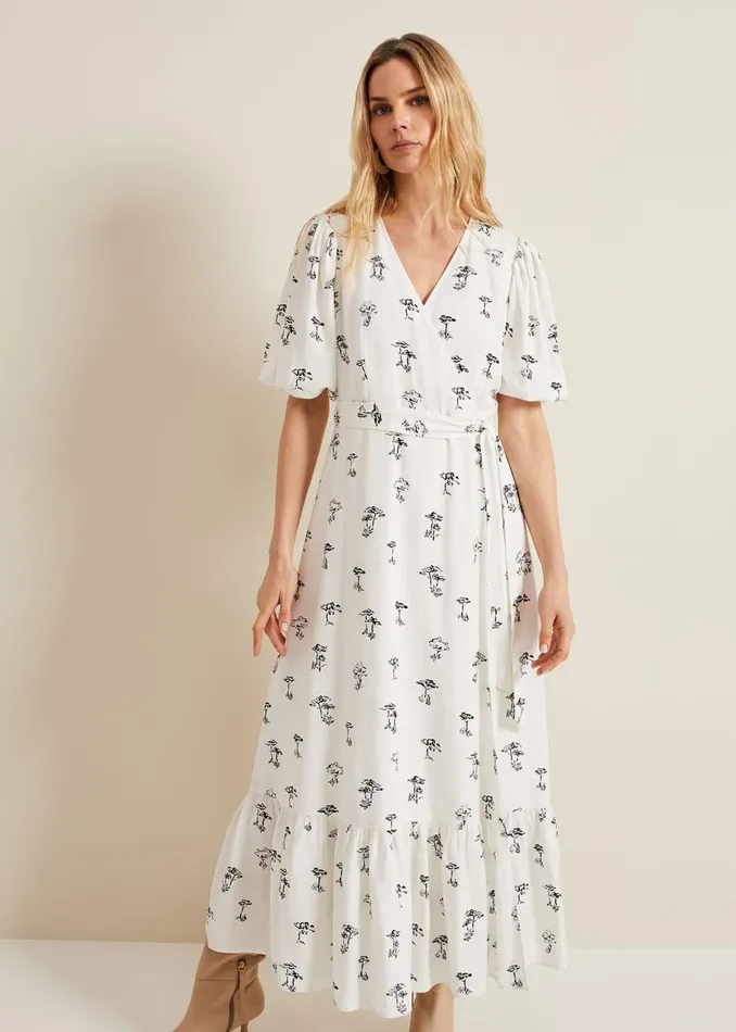 Women Phase Eight Maxi Dresses Nelly Wrap Midi Dress Cream