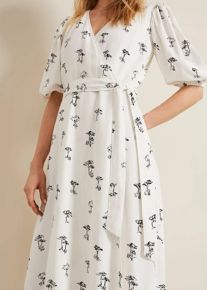 Women Phase Eight Maxi Dresses Nelly Wrap Midi Dress Cream