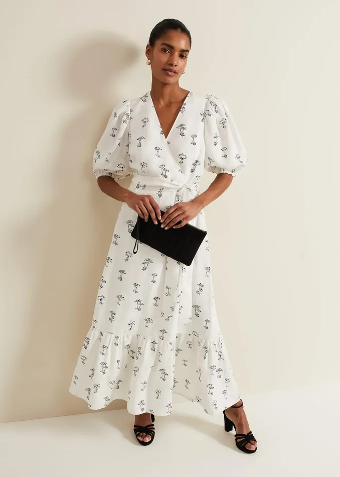 Women Phase Eight Maxi Dresses Nelly Wrap Midi Dress Cream