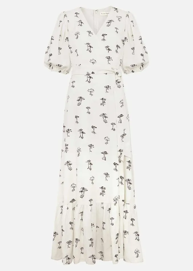 Women Phase Eight Maxi Dresses Nelly Wrap Midi Dress Cream