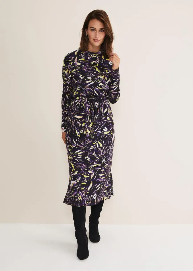 Women Phase Eight Maxi Dresses Zenobia Printed Jersey Dress Bluechocolate