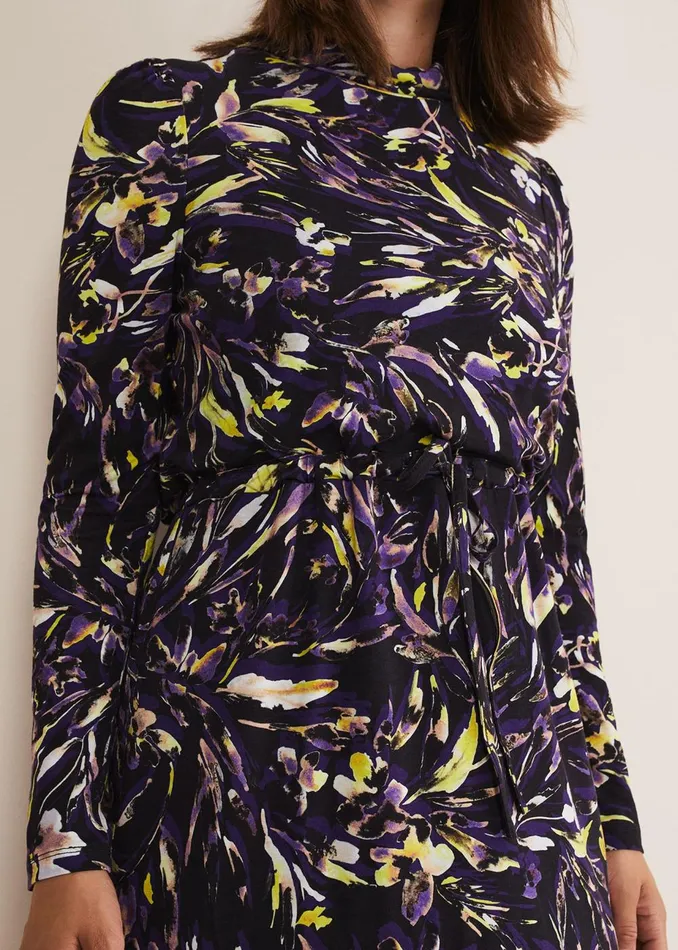 Women Phase Eight Maxi Dresses Zenobia Printed Jersey Dress Bluechocolate