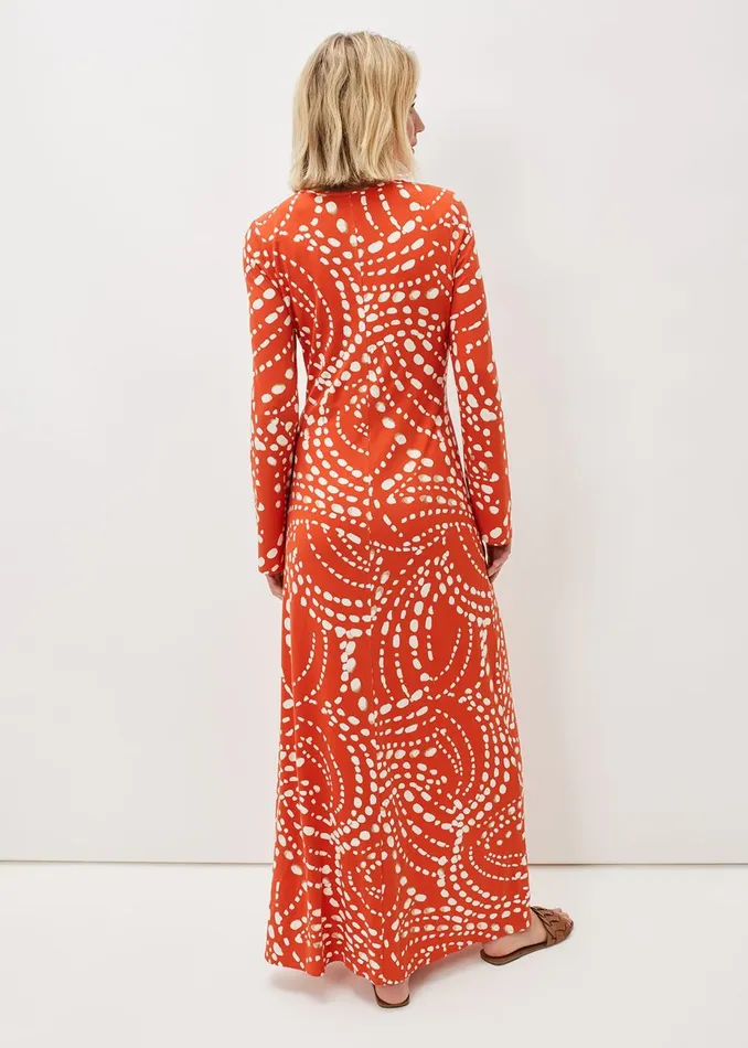 Women Phase Eight Midi Dresses Ayla Spot Print Midi Dress Burnt Orange