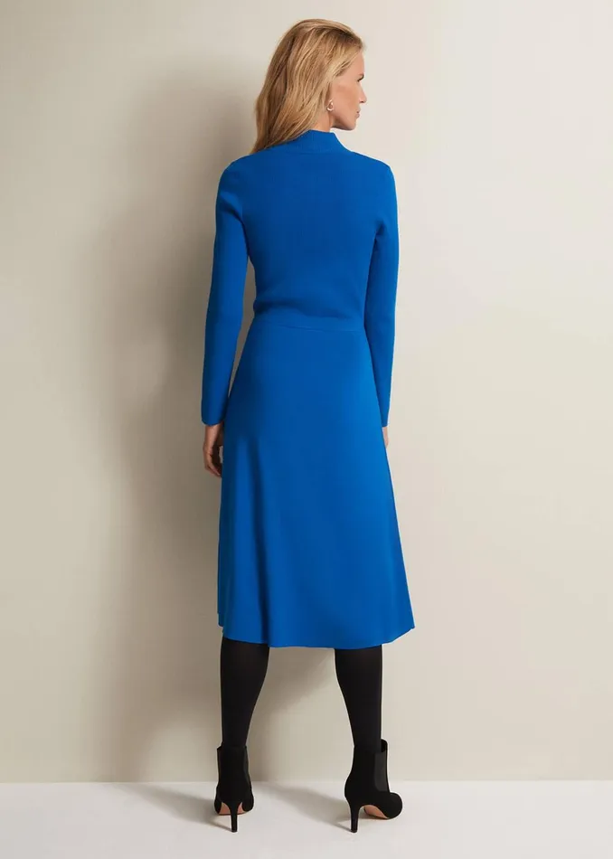 Women Phase Eight Midi Dresses Bella Fit And Flare Midi Dress Bright Blue