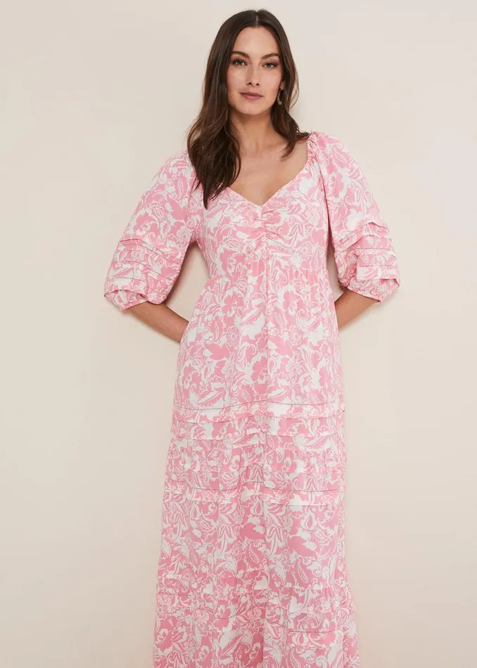 Women Phase Eight Midi Dresses Damyana Midi Dress Pink